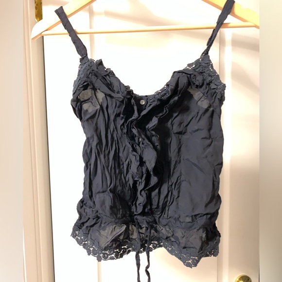 Abercrombie and Fitch Ruffled Tank Top in Navy - Size XS - Picture 1 of 4